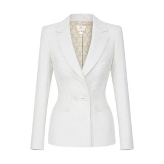 Elisabetta Franchi Blazers, female, White, Size: 2XL Blazers
