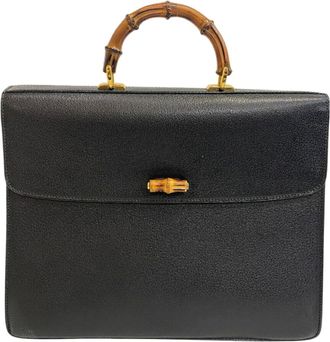 Gucci Black Leather Briefcase (Pre-Owned)