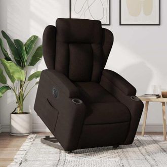 vidaXL Vidaxl - Sill&oacute;n El&eacute;ctrico Reclinable Elevable De Tela Marr&oacute;n Oscuro