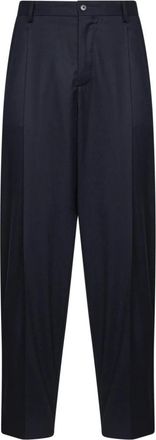 Dolce & Gabbana Wijde broek - Heren - Wijde Broeken - Blauw - XL - Wol - Broeken