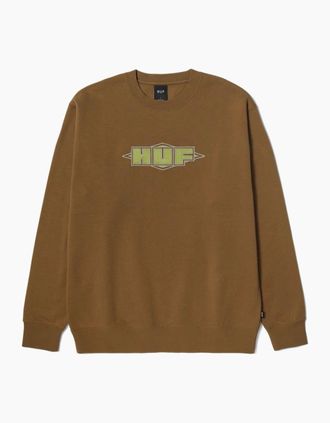 HUF Mens HUF Quality Mud Crewneck Sweatshirt - Brown - Size: 40
