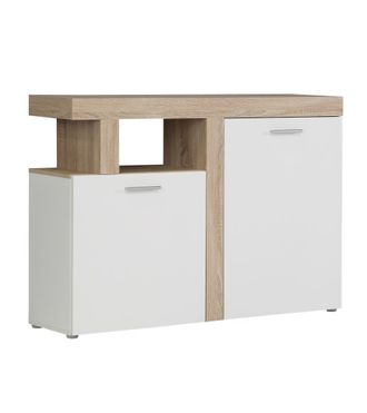 Home Heavenly Aparador 2 puertas y espacio de decoraci&oacute;n en blanco y roble
