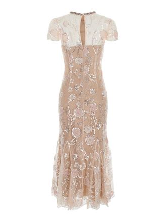 Self Portrait All-Over Sequin-Embellished Dress - Pink