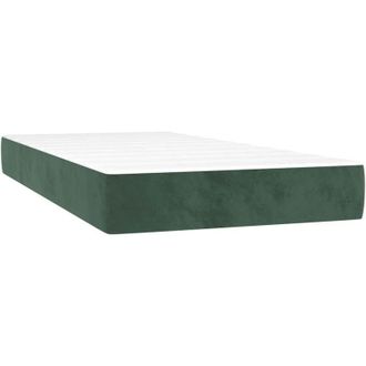 vidaXL Vidaxl - Colch&oacute;n Muelles Ensacados Terciopelo Verde Oscuro 90x210x20cm