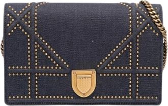 Dior Pre-owned Cross Body Bags, female, Blue, Size: ONE SIZE Pre-owned Denim Crossbody Bag