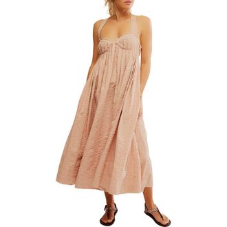 Free People Poppy Cotton Seersucker Midi Dress in Sweet Nothings at Nordstrom Rack, Size X-Large