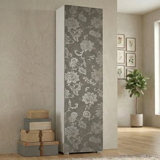 Dmora Armario Multiusos Ddarbo, Mueble Lineal Con 1 Puerta Y 7 Baldas, Columna De Entrada O Ba&ntilde;o, Zapatero Moderno, 100% Made In Italy, 50x30h182 Cm, Olmo Y