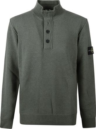 Stone Island Casual Gebreide Trui - Heren - Coltruien - Groen - S - Truien & Vesten
