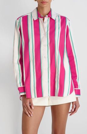 French Connection Havana Stripe Button-Up Shirt at Nordstrom, Size X-Small