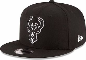 New Era Mens Milwaukee Bucks 9Fifty Snapback Hat In Black