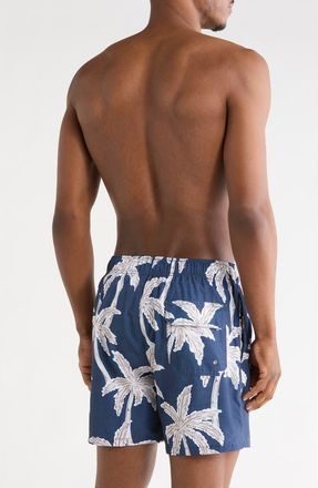 Vintage Summer Swimwear Palms 4 Way Stretch Volley Swim Trunks in Navy at Nordstrom Rack, Size Xx-Large
