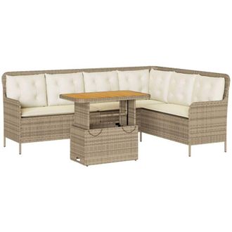 vidaXL Set De Sof&aacute;s De Jard&iacute;n 2 Pzas Y Cojines Rat&aacute;n Sint&eacute;tico Marr&oacute;n Vidaxl