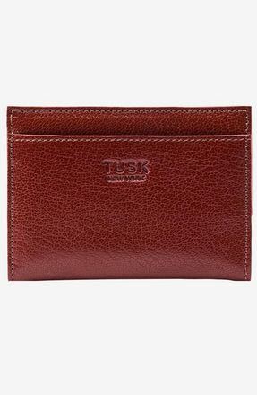 Tusk Leonardo Folded Card Case in Chocolate /Orange at Nordstrom