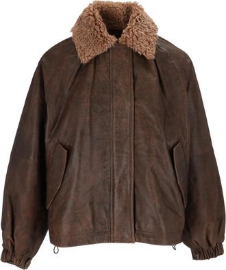 Bully Antat 02A Leren Jas - Dames - Leren en Su&egrave;de Jassen - Bruin - S - Leer - Jassen