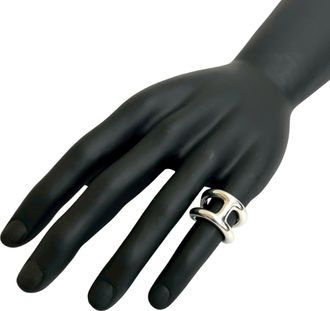 Herm&egrave;s Silver Silver 925 Band Ring (Pre-Owned)