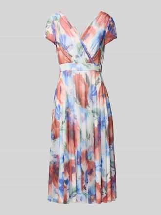 Vera Mont Cocktailkleid mit V-Ausschnitt in Blau, Gr&ouml;&szlig;e 36