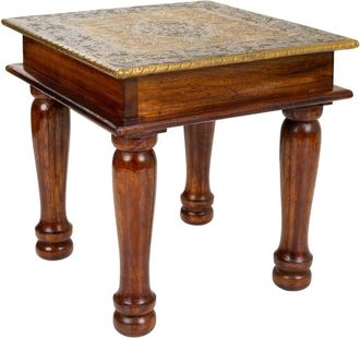 Wanderlust Deco Mesa de centro de madera y metal marrón 30x30x30h cm