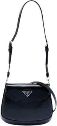Prada Pre-owned Shoulder Bags, female, Black, Size: ONE SIZE Pre-owned Leather Crossbody Bag