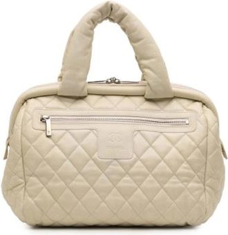 Chanel Pre-owned Handbags, female, White, Size: ONE SIZE Pre-owned Leather Handbag