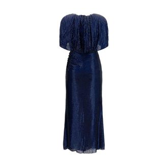 Self Portrait Womens Blue Polyester Cocktail Dress