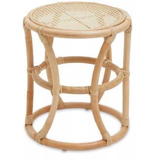Premier Housewares Interiors by Premier Decorative Webbed Small Natural Rattan Table Simple Coffee Table, Sturdy Small Table, Versatile Side Table
