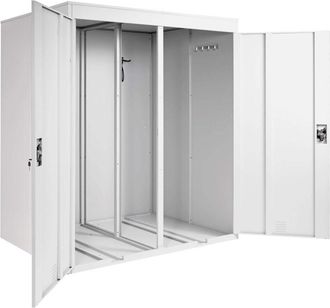 Hhg Garage armadio biciclette con serratura HHG-796 metallo verniciato box doppio grigio chiaro