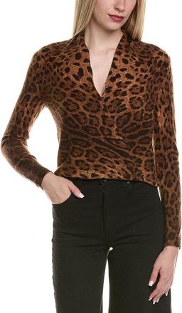 Sofiacashmere Sofiacashmere Modern Faux Wrap Wool & Cashmere-Blend Sweater