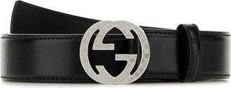 Gucci Black Signature Logo Buckle Belt