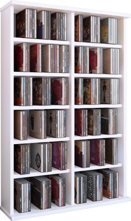ebuy24 Ebuy24 - Soporte De Dvd De Cd De Madera Vcm Estante De Cd Con Espacio Para 300 Cd O 130 Dvd O 72 V&iacute;deos Dimensiones: Al. 92 X An. 60 X P. 18 Cm. Estan