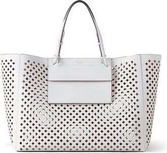 Mulberry XL Perforated Leather Tote in White at Nordstrom