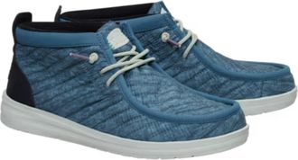 Hey Dude Wally Mid Gripr Washed Quilt 44295-4YH Men Blue Casual Shoes POSH046