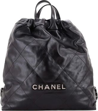 Chanel 22 Chain Quilted Calfskin Large backpack - Nero