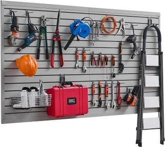 OEM Paneles De Pared De Listones De Pvc 1225 X 2450 X 20 Mm Para Garaje Con Accesorios, Panel De Listones Ajustable Con Estructura De Acoplamiento Y Corte