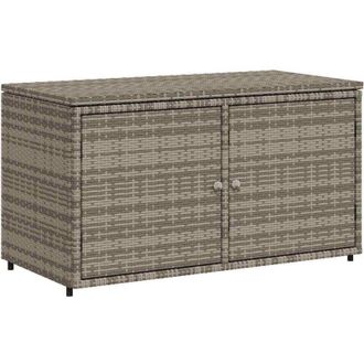 vidaXL Armario De Almacenaje De Jard&iacute;n Rat&aacute;n Pe Gris 110x55x60,5 Cm Vidaxl