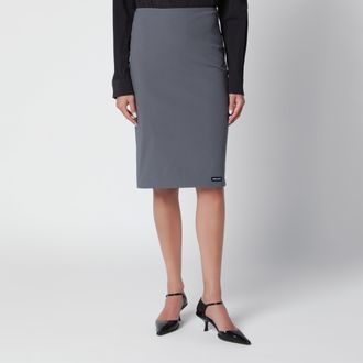 Miu Miu Gonna tubino ferro in popeline stretch