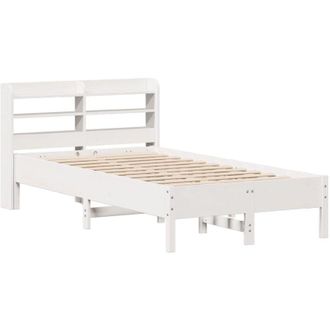 vidaXL Estructura De Cama Sin Colch&oacute;n Madera Maciza Blanca 120x190 Cm Vidaxl