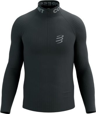 Compressport 3D Thermo Half Zip L/S Top Laufshirt - Unisex | schwarz
