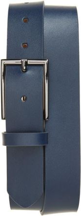 Nordstrom Victor Leather Belt in Navy at Nordstrom, Size 36