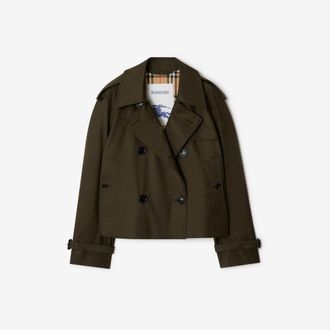 Burberry Cropped Tropical Gabardine Mayfair Trench Jacket
