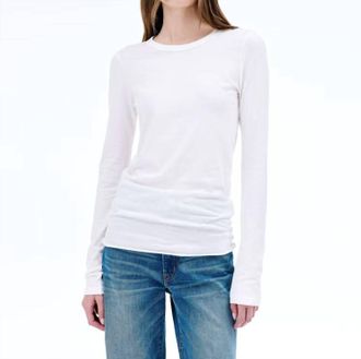 Slvrlake Denim Simple Long Sleeve Tee In Natural White