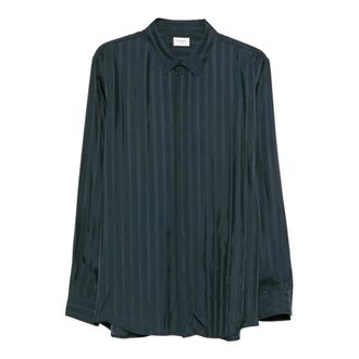 Saint Laurent Chemise Slim Patchwork Viscose 4070 - Heren - Overhemden - Groen - Maat: L Viscose
