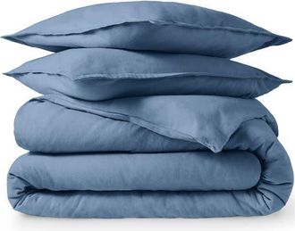 Bare Home 100% Cotton Flannel Duvet Cover & Sham Set in Coronet Blue at Nordstrom, Size Twin/twin X-Long