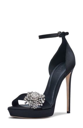 Alexander McQueen Jewel Platform Sandal in Black at Nordstrom, Size 8.5Us