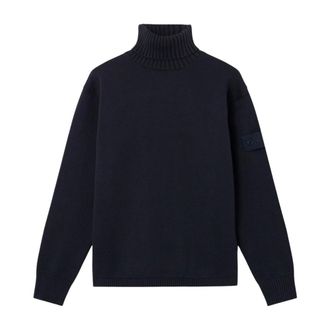 Stone Island Jersey de cuello alto de corte regular con detalles de canal&eacute; - Knitwear - Hombre - Azul - M