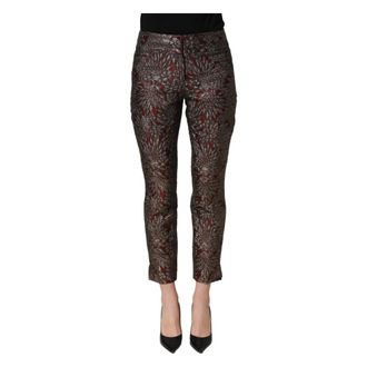 Dolce & Gabbana High Waist Straight Trousers - female - Dolce & Gabbana - Cropped Trousers - Red - XS - Trousers