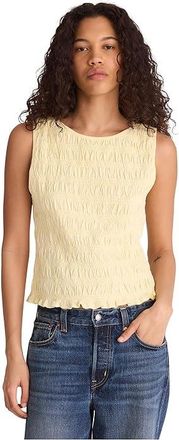 Madewell Smocked Boatneck Tank Top Womens Clothing Sheer Pineapple : XL (Womens 14-16), Cotton/Linen