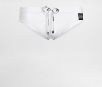 Dolce & Gabbana Speedo Alto - Man Beachwear White Jersey 5 Years