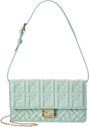 Fendi Fendi Baguette Ff Leather Wallet On Chain