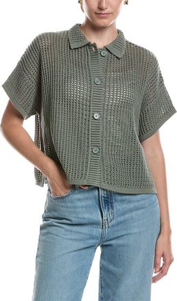 Splendid Mesh Polo Sweater