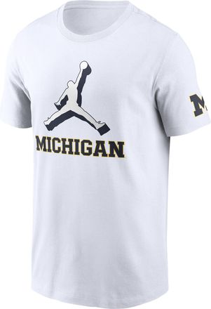Nike Jordan Michigan Primetime Campus 2-Hit Swoosh Nike Mens College T-Shirt in White | N19910AMWN-3ZN